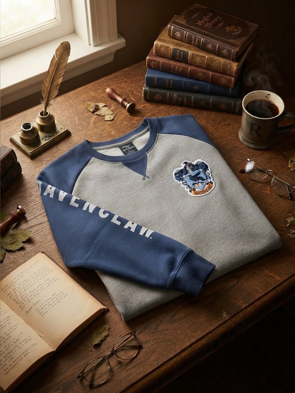 Harry Potter Wizarding World Ravenclaw Colorblock Pullover Sweatshirt Sz M